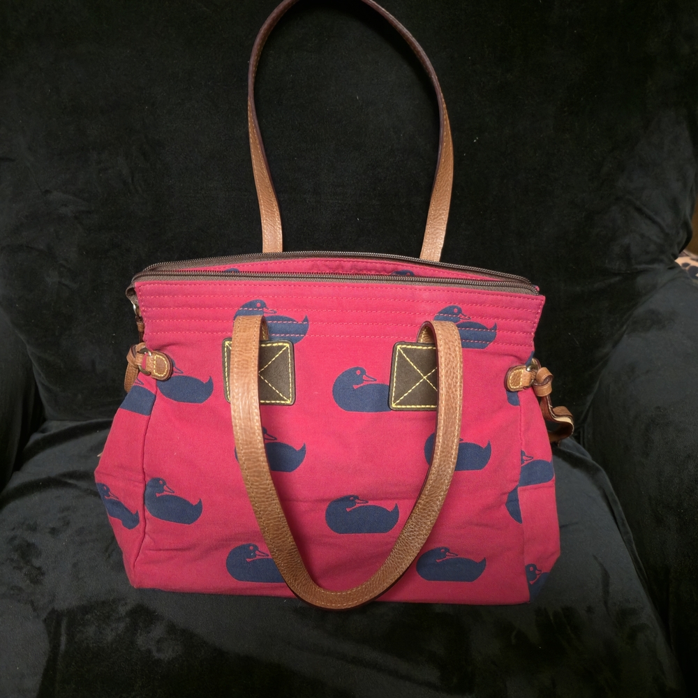 Dooney & Bourke Red and Blue Duck Canvss Shoulder Bag, NWOT